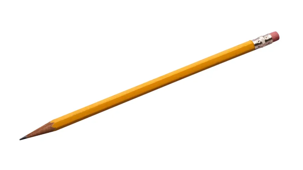 A simple pencil rests on a white background, showing the only material needed for this no-prep movement break for older students.