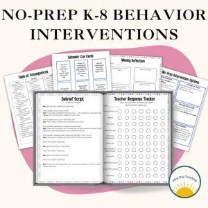 A spread of pages included in the behavior intervention toolkit for teachers