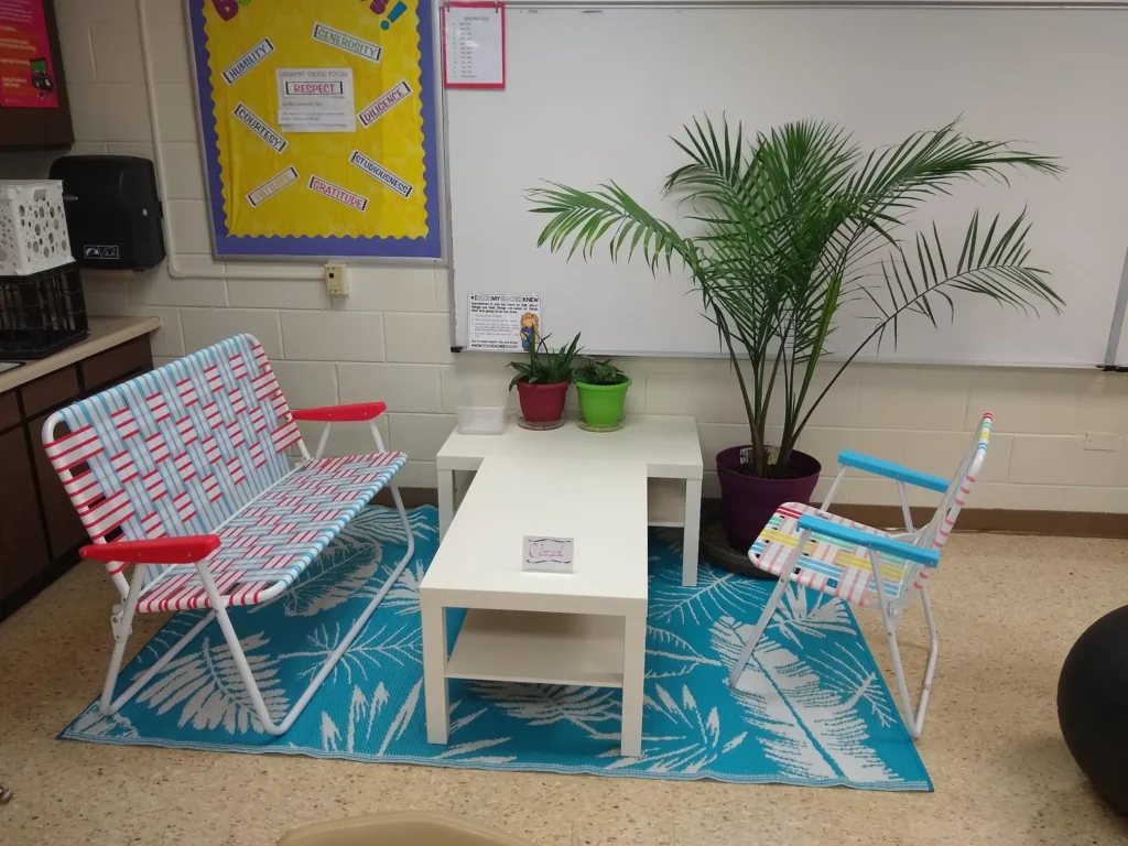 A photo of the Cabana, a space for dysregulated students to sit and process while still being part of the class