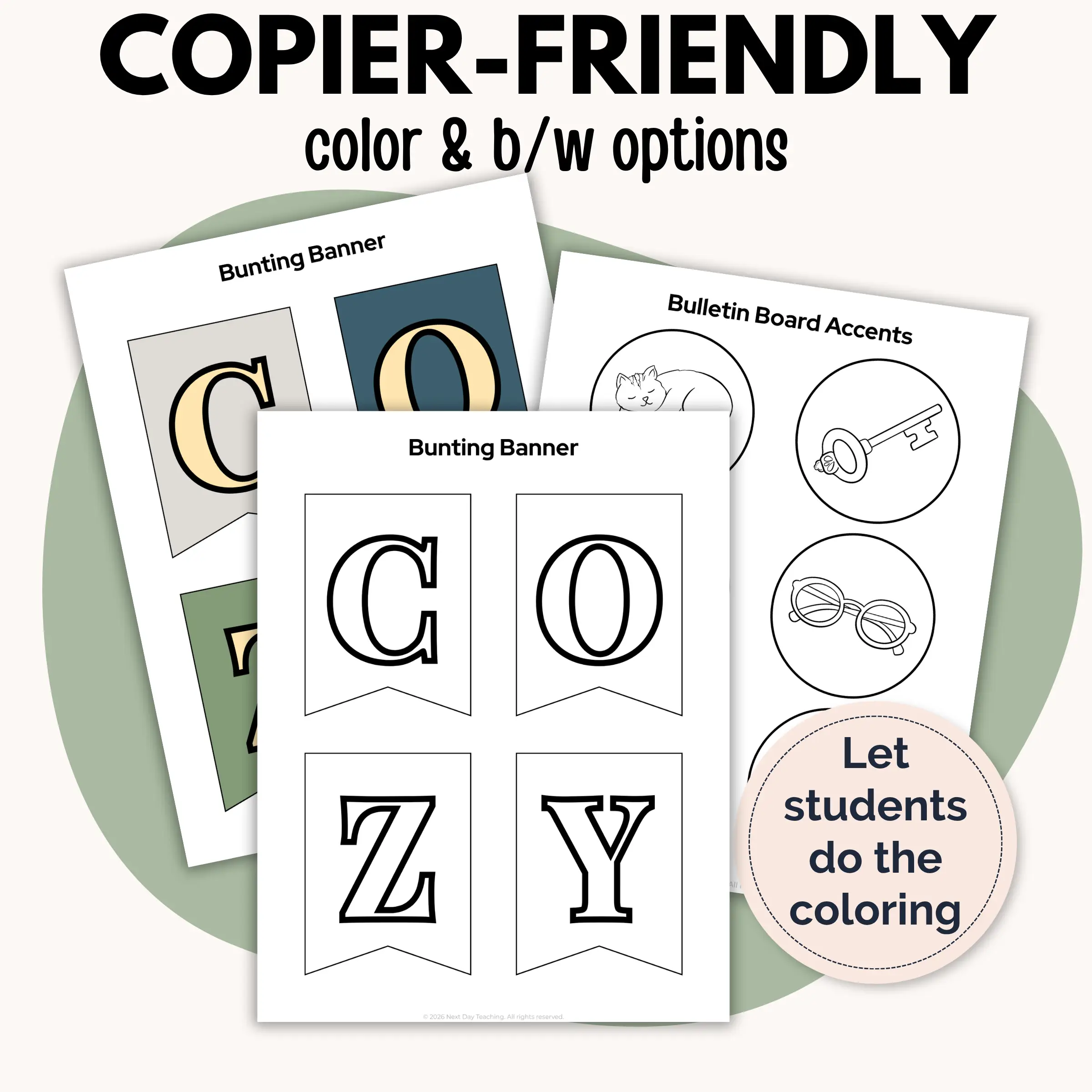 Copier-friendly parts to save ink or let students personalize further with coloring